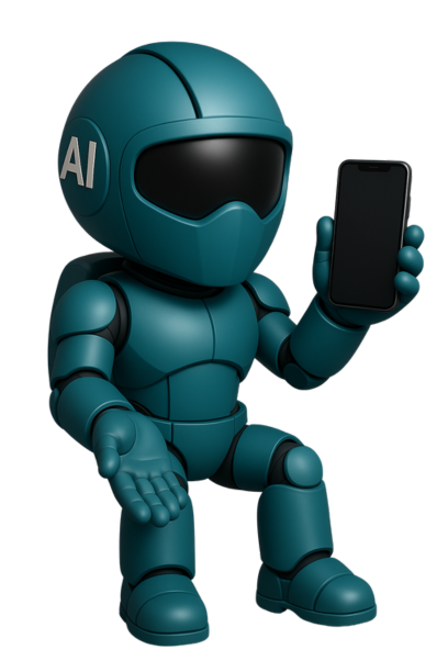 3D AI Robot met Telefoon