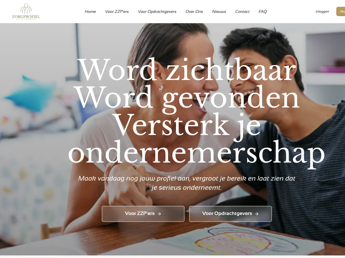 Website van Zorgprofiel